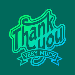 Wall Mural - Thank you text lettering vector logo badge