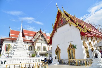 Wat Ban Laem, or Known As Wat Phet Samut Worawihan, in Samut Songkhram, Thailand