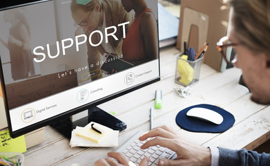 Wall Mural - helpdesk support information support concept