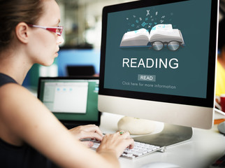 Wall Mural - reading knowledge intelligence vision solution concept