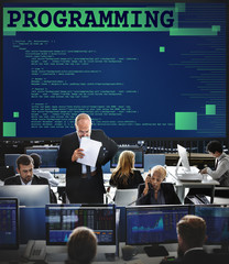 Wall Mural - programming scheduling digital application code concept