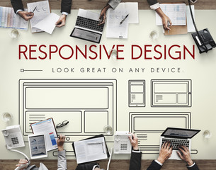 Wall Mural - responsive design layout webpage template concept