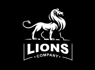 Lion logo - vector illustration, emblem design