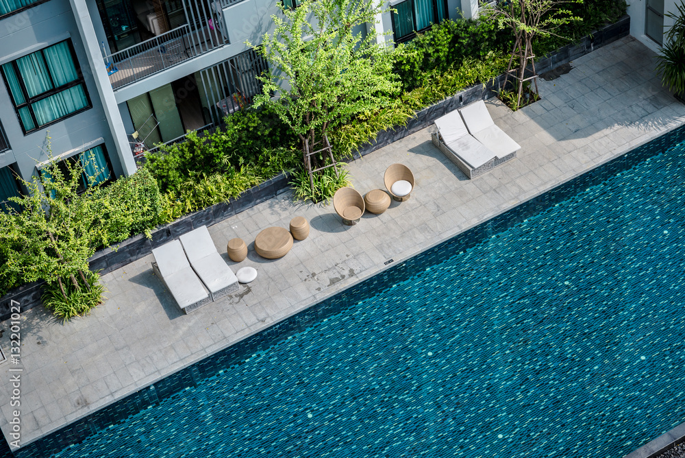 Pool of the condominium. Stock Photo | Adobe Stock