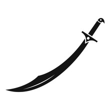 Scimitar Sword Icon. Simple Illustration Of Scimitar Sword Vector Icon For Web