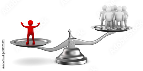 leadership concept on white background. Isolated 3D image
