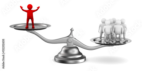 leadership concept on white background. Isolated 3D image