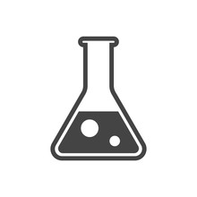 Chemical Test Tube Pictogram Icon. Laboratory Glassware Or Beaker Equipment Isolated On White Background. Experiment Flasks. Trendy Modern Vector Symbol. Simple Flat Illustration