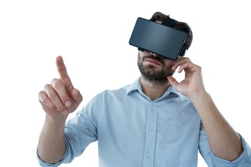 Wall Mural - Man using virtual reality headset