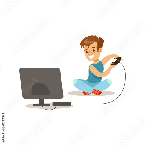 Boy Playing Console Video Games, Traditional Male Kid Role Expected ...