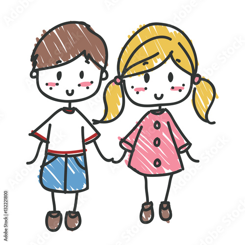 Doodle Style Drawing Of A Kindergarten Friendship Between A Boy And A Girl Stock Vector Adobe Stock Doodle Style Drawing Of A Kindergarten Friendship Between A Boy And A Girl Stock Vector Adobe Stock
