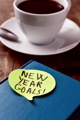 Wall Mural - brekafast and text new year goals