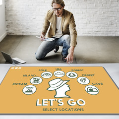 Wall Mural - Let's Go Adventure Travel Journey Experience Concept