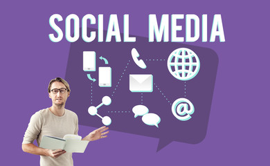 Wall Mural - communication connection internet multimedia technology concept