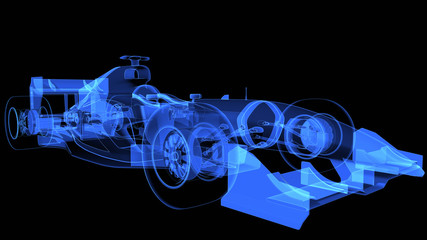 3d Illustration of xray sport car