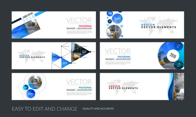 Wall Mural - Vector set of modern horizontal website banners with colourful s