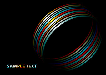 Poster - Colorful hoops on a black. Vector