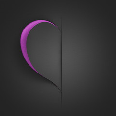 Wall Mural - paper heart valentine - 3d romantic card / background ( love , valentine's day , wedding )