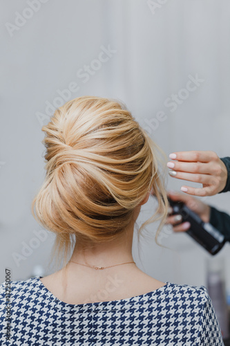 Hairdresser Doing French Twist Hairstyle At Beauty Salon Buy