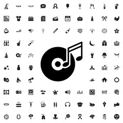 Canvas Print - disc and music note icon illustration