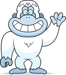 Poster - cartoon yeti waving