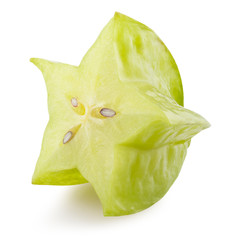 carambola slice isolated on the white background