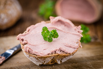 Wall Mural - Liverwurst Sandwich (selective focus)