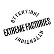 Extreme Factories rubber stamp. Grunge design with dust scratches. Effects can be easily removed for a clean, crisp look. Color is easily changed.