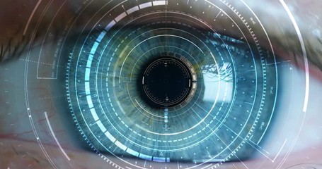 human being futuristic vision, vision and control and protection of persons, control and security in the accesses. surveillance system