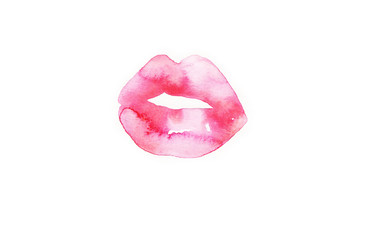 Canvas Print - lips. Watercolor illustration. fashion background