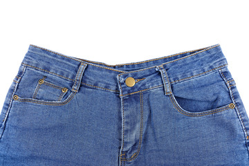 Sticker - front of blue jeans isolated on white