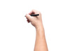 © Quality Stock Arts - writing hand. male hand hold black pen write on the wall isolated on white with clipping path