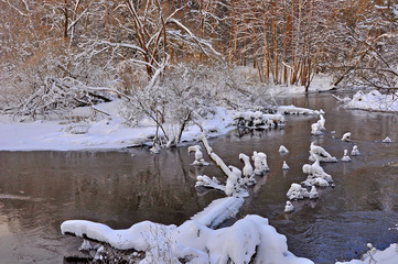 Wall Mural - Winter on the quiet river