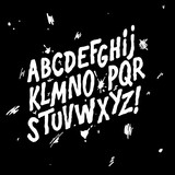 Fototapeta Młodzieżowe - Hand lettering sketch font. Vector alphabet