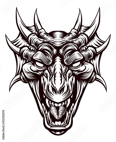 Dragon Demon Monster Head Face