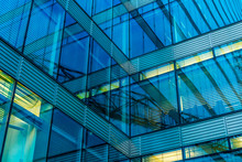 Futuristic Glass Facade Of Office Building