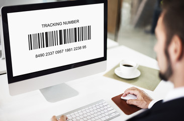 Sticker - Bar Code Order Tracking Number Concept