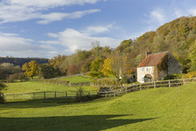 Autumn At Rievaulx Abbey Village Near Helmsley In North Yorkshire, Yorkshire