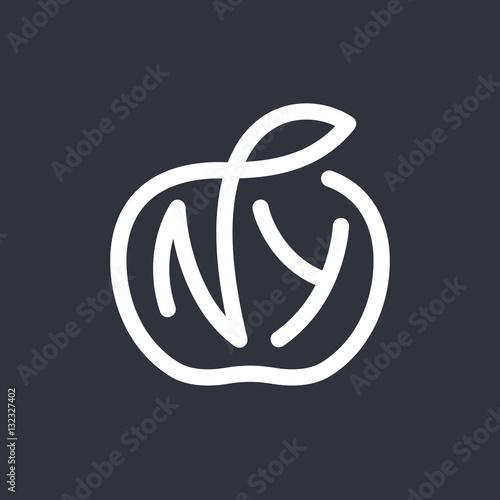 Cuadros en Lienzo New York City vector typography line art