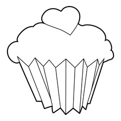 Wall Mural - Cupcake icon, outline style