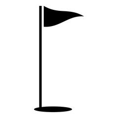 Poster - Flags of golf course icon, simple style