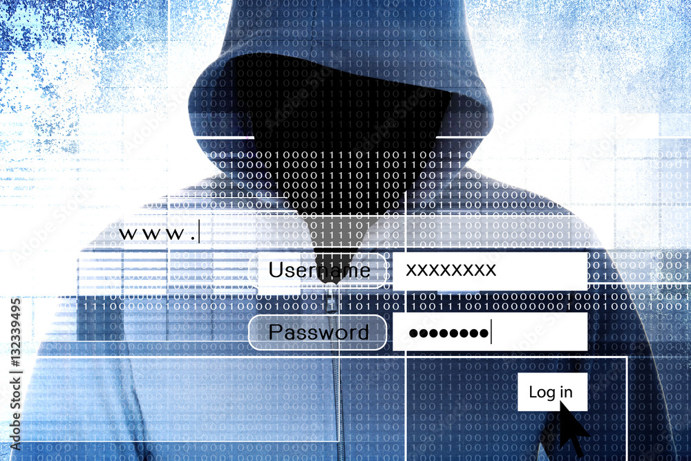 Hacker With Log On Screen,Computer Fraud Concept Background Stock Photo ...