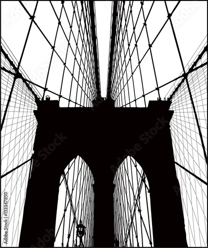 Brooklyn Bridge Vector Silhouette Stock Vector Adobe Stock