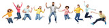Fototapeta  - international group of happy people jumping