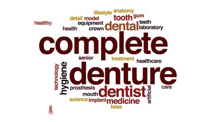 Sticker - Complete denture animated word cloud.