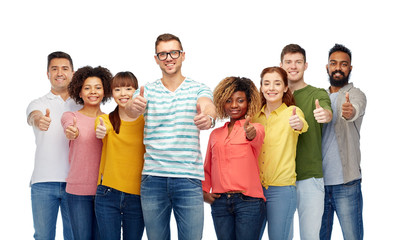 Wall Mural - international group of people showing thumbs up