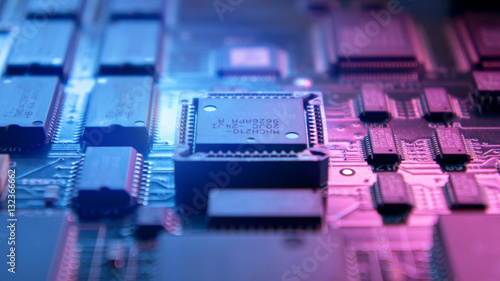 Fotomural Microchips on a circuit board.