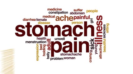 Poster - Stomach pain animated word cloud.