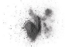 Pile Gunpowder, Black Powder Isolated On White Background
