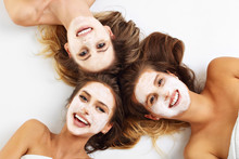Three Friends With Facial Masks